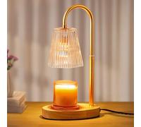 CZHHMART Candle Warmer Lamp with Timer - Electric Melter for Wax Jar Candles, Glass Lampshade, Height Adjustable, Flameless Burner, 2 Bulbs