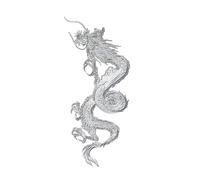 CZHJM 12 * 24CM Gold Silver Dragon Patch Iron On Embroidered Applique Patches Chinese Sew On Badges And Patches Sew On Patches For Clothing Ladies