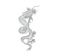 CZHJM 12 * 24CM Gold Silver Dragon Patch Iron On Embroidered Applique Patches Chinese Sew On Badges And Patches Sew On Patches For Clothing Ladies
