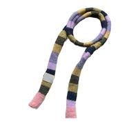 CZHJM 165 * 13CM Red Pink Narrow Rainbow Wool Scarf Skinny Scarf Wool Knitted Scarf For Women Striped Wool Scarves Cute Winter Scarf Women