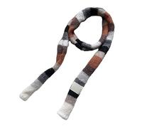 CZHJM 165 * 13CM Red Pink Narrow Rainbow Wool Scarf Skinny Scarf Wool Knitted Scarf For Women Striped Wool Scarves Cute Winter Scarf Women