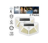 CZHONG-100 LED Solar Power PIR Motion Sensor Wall Lights Outdoor Garden Lamps Security