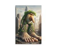 CZHXYZ Canvas Posters Wall Art for Bedroom And Living Room Decor - Animals Tree Vine Giant Ape In The City 20x30inch(50x75cm) Unframe-style