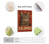 CZHXYZ Canvas Posters Wall Art for Bedroom And Living Room Decor - Art Retro Propaganda Style Cat Portrait Poster 12x18inch(30x45cm) Frame-style