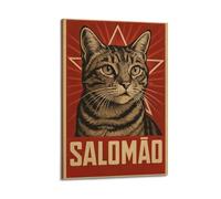 CZHXYZ Canvas Posters Wall Art for Bedroom And Living Room Decor - Art Retro Propaganda Style Cat Portrait Poster 08x12inch(20x30cm) Frame-style
