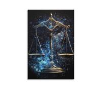 CZHXYZ Canvas Posters Wall Art for Bedroom And Living Room Decor - Astrology Libra Zodiac Starry Scale 24x36inch(60x90cm) Unframe-style