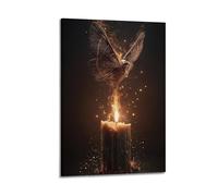 CZHXYZ Canvas Posters Wall Art for Bedroom And Living Room Decor - Esoteric Candle Flame Moth Phantom 12x18inch(30x45cm) Frame-style