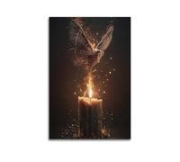 CZHXYZ Canvas Posters Wall Art for Bedroom And Living Room Decor - Esoteric Candle Flame Moth Phantom 24x36inch(60x90cm) Unframe-style