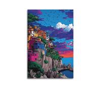 CZHXYZ Canvas Posters Wall Art for Bedroom And Living Room Decor - Landscape Colorful Cliff Town of Cinque Terre, Italy 12x18inch(30x45cm) Unframe-style