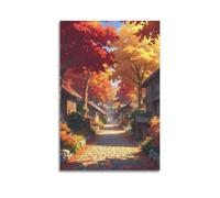 CZHXYZ Canvas Posters Wall Art for Bedroom And Living Room Decor - Landscape Healing Scene of Japanese Alley in Autumn 16x24inch(40x60cm) Unframe-style