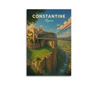 CZHXYZ Canvas Posters Wall Art for Bedroom And Living Room Decor - Landscape Vintage Travel Style Constantine Algeria Scene 16x24inch(40x60cm) Unframe-style