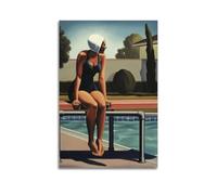 CZHXYZ Canvas Posters Wall Art for Bedroom And Living Room Decor - Life Retro Woman By The Pool 12x18inch(30x45cm) Unframe-style