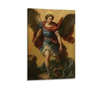 CZHXYZ Canvas Posters Wall Art for Bedroom And Living Room Decor - Religious Poster Archangel Stomping Snake Is Mighty And Divine Art Decorative Painting 24x36inch(60x90cm) Frame-style