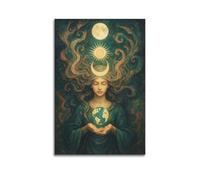 CZHXYZ Canvas Posters Wall Art for Bedroom And Living Room Decor - Religious Poster Astrological Image of Earth Mother And Cosmic Balance Beauty 24x36inch(60x90cm) Unframe-style
