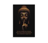 CZHXYZ Canvas Posters Wall Art for Bedroom And Living Room Decor - Religious Poster Buddha With Warning Quote Is Wise Art Decorative Painting 16x24inch(40x60cm) Unframe-style