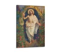 CZHXYZ Canvas Posters Wall Art for Bedroom And Living Room Decor - Religious Poster Jesus' Resurrection Image And Hope Heritage of Faith 20x30inch(50x75cm) Frame-style