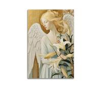 CZHXYZ Canvas Posters Wall Art for Bedroom And Living Room Decor - Religious Poster Pure Posture of Lily Angel And Holy Rhythm of Heaven 12x18inch(30x45cm) Unframe-style