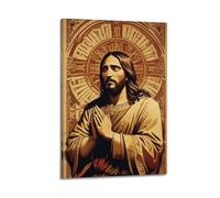 CZHXYZ Canvas Posters Wall Art for Bedroom And Living Room Decor - Religious Poster Retro Image of Jesus And Historical Heritage of Faith 24x36inch(60x90cm) Frame-style