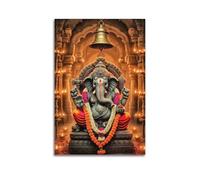CZHXYZ Canvas Posters Wall Art for Bedroom And Living Room Decor - Religious Poster The Blessing Prayer of Ganesha in The Temple 24x36inch(60x90cm) Unframe-style