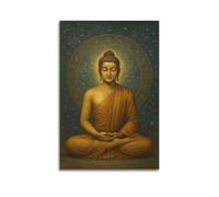 CZHXYZ Canvas Posters Wall Art for Bedroom And Living Room Decor - Religious Poster The Cosmic Zen Realm of Buddha with Astrological Symbols 08x12inch(20x30cm) Unframe-style