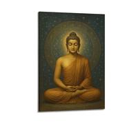 CZHXYZ Canvas Posters Wall Art for Bedroom And Living Room Decor - Religious Poster The Cosmic Zen Realm of Buddha with Astrological Symbols 24x36inch(60x90cm) Frame-style