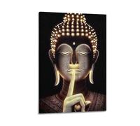 CZHXYZ Canvas Posters Wall Art for Bedroom And Living Room Decor - Religious Poster The Metaphor of Quiet Awareness in Buddha's Silence Gesture 08x12inch(20x30cm) Frame-style
