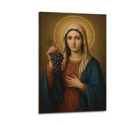 CZHXYZ Canvas Posters Wall Art for Bedroom And Living Room Decor - Religious Poster The Redemptive Life Rhythm of The Virgin Holding Grapes 20x30inch(50x75cm) Frame-style
