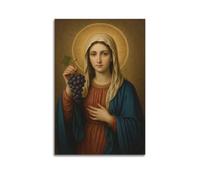 CZHXYZ Canvas Posters Wall Art for Bedroom And Living Room Decor - Religious Poster The Redemptive Life Rhythm of The Virgin Holding Grapes 16x24inch(40x60cm) Unframe-style