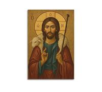 CZHXYZ Canvas Posters Wall Art for Bedroom And Living Room Decor - Religious Poster The Redemptive Metaphor of Shepherd Jesus Carrying The Lamb 12x18inch(30x45cm) Unframe-style