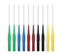 CZJZDZ 10pcs Multimeter Test Probe Back Probes, 1mm Long Test Pin Non-Destructive Insulation Piercing Needles 4mm Female Banana Plug Car Detective Tools 5colors 30009+