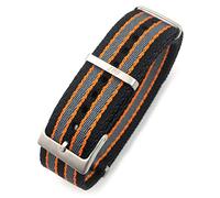CZKE 20mm 21mm Nylon Nato WatchBand Special For Omega watch Seamaster 007 Commander James Bond Soft Canvas Fabric Strap (Color : 007 black orange, Size : 20mm)