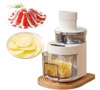 czkxey Electric Grater Vegetable Shredder, Household Electric Vegetable Chopper, 300W Electric Grater, with 4 Replaceable Blades and Storage Box, for Whole Potatoes, Cheese, Fruits, Vegetables