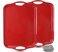 CZLIZDYT 17.5 x 12’’ Large Melamine Serving Platters with Handles, Red