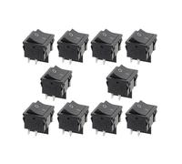 CZMDKEXM 10PCS 2D4P-BLACK KCD5 21x24mm 21 * 24mm Rocker Switches Kit 6A/12A 250VAC