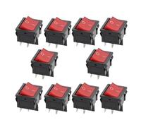 CZMDKEXM 10PCS 2D4P-RED KCD5 21x24mm 21 * 24mm Rocker Switches Kit 6A/12A 250VAC