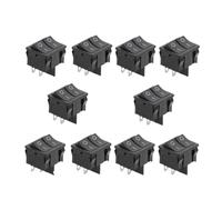 CZMDKEXM 10PCS 2D6P-BLACK-DOUBLE KCD5 21x24mm 21 * 24mm Rocker Switches Kit 6A/12A 250VAC