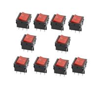 CZMDKEXM 10PCS 2D6P-RED KCD5 21x24mm 21 * 24mm Rocker Switches Kit 6A/12A 250VAC