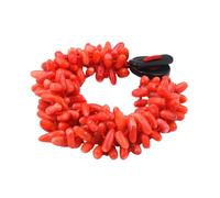 CZMDKEXM 8" 5 Strands Orange Coral Bracelet For Women necklaces