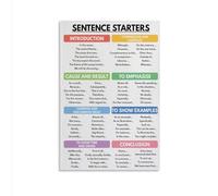 CZMDKEXM Improve Writing Poster, Sentence Starters Anchor Chart for Paragraphs, Elementary Middle School Class(Unframed,08x12inch(20x30cm))