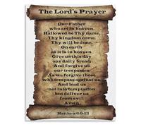 CZMDKEXM Inspirational Wall-Art The Lords Prayer Vintage Canvas Poster for Home Decor Living Room Bedroom(Unframed,08x12inch(20x30cm))