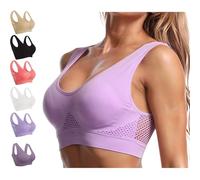 CZMYCBG Breathable Anti Sagging Breasts Bra, Adjustment Smoothing Wireless Push Up for Elderly Older Women(Light purple,6XL)