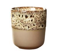 CZMYCBG Ceramic Espresso Coffee Mug, Handleless Teacup, Retro Coarse Ceramic Flowing Glaze Cup for Hot Tea Milk Cocoa(White)