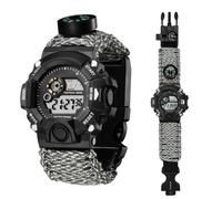 CZMYCBG Mens Tactical Military Digital Watch, All-in-One Survival Multi-Functional Army Outdoors Sports Watches, Dual Display Analog LED Electronic Wristwatches(ACU)