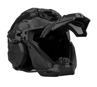 CZMYCBG Multicam Airsoft Paintball Tactical Helmet with Full Face Protective Mask Built-In HD Headset and Anti-Fog Fan Adjustable Outdoor Military Gear,Black