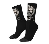 CZMYCBG Viking Socks, 3D Print Valhalla Helm Of Awe Totem Socks, Vintage Running Comfortable And Breathable Socks Warm Socks(Viking Skull,1pair)