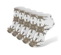 CZMYCBG Women's Quarter Socks, Helm of Awe and Valhalla Printed, Moisture Wicking & Breath(Helm of Awe)