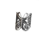 CZMZHFC Butterfly Rings, Butterfly Ring for Women, Adjustable Open Sculpted Texture Butterfly Ring, Vintage Metal Insect Finger Rings, Cute Animal Ring, Fashion Jewelry, Zinc, No Gemstone