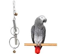 CZMZHFC Durable Stainless Steel Bird Bell Toy with Hanging Metal Rings - Heavy Duty Parrot Cage Accessory for Macaws, Cockatoos & Large Birds, Engaging Sound & Chew Resistant Pet Enrichment Toys