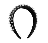 CZMZHFC Gothic Punk Spiked Headband - Black Rock Hair Accessory, Halloween Cosplay Essential, Women's Gothic Hairband, Stage Styling Hair Clips Set