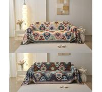 Cznlnzc Sofa throws large 1/2/3 seater, Throws for sofas, Chenille Jacquard Boho Throw Blanket with Tassels for Chair Couch and Bed (Graffiti D,90x150cm)
